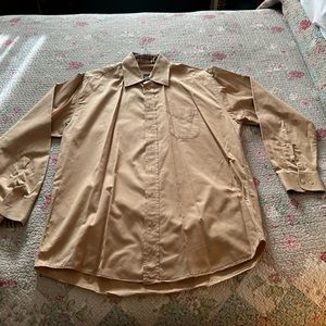 Burberry London Men’s Large Button Down Shirt Tan Nova Check Collar